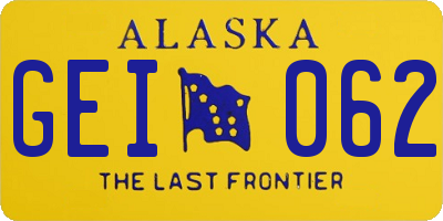 AK license plate GEI062