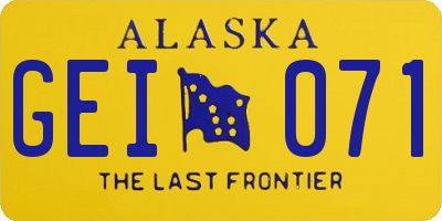 AK license plate GEI071