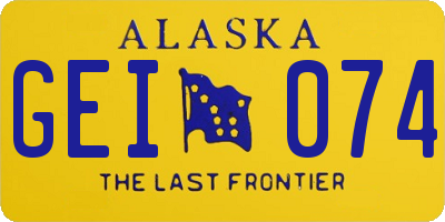 AK license plate GEI074