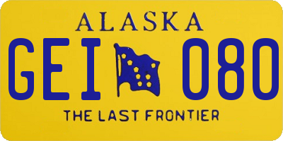 AK license plate GEI080