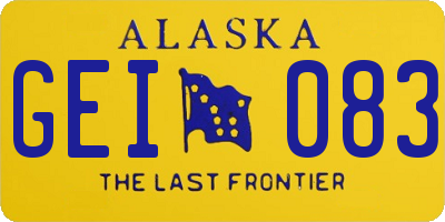 AK license plate GEI083