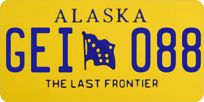 AK license plate GEI088