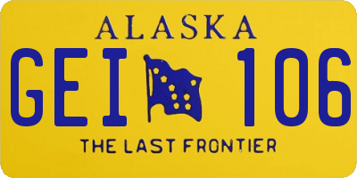AK license plate GEI106