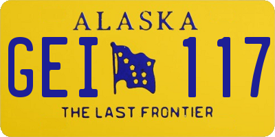 AK license plate GEI117