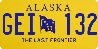 AK license plate GEI132