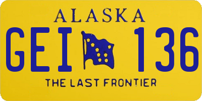 AK license plate GEI136