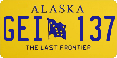 AK license plate GEI137