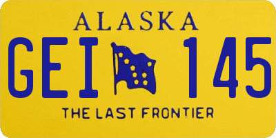 AK license plate GEI145