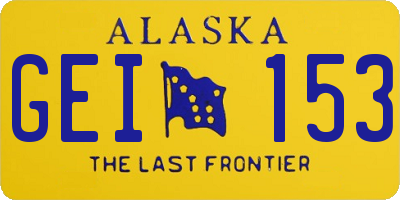 AK license plate GEI153