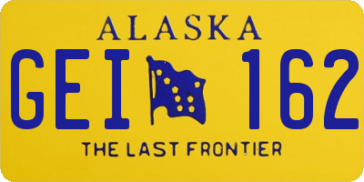 AK license plate GEI162