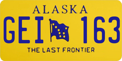 AK license plate GEI163