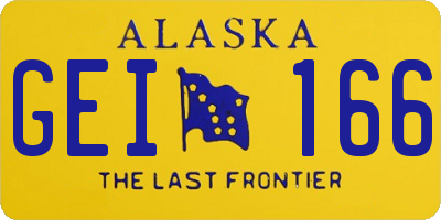 AK license plate GEI166