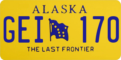 AK license plate GEI170