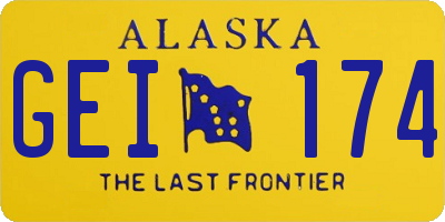 AK license plate GEI174