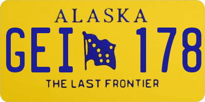 AK license plate GEI178