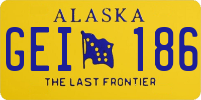 AK license plate GEI186
