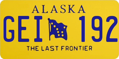 AK license plate GEI192