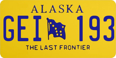 AK license plate GEI193