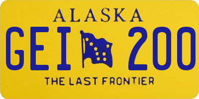 AK license plate GEI200