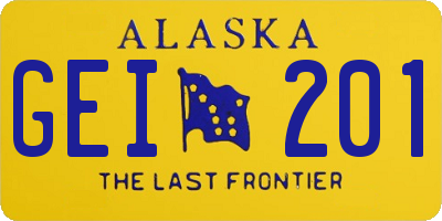 AK license plate GEI201