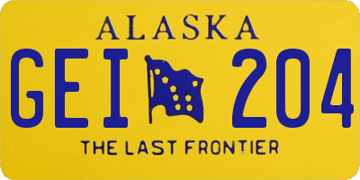 AK license plate GEI204