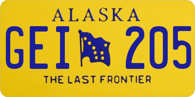 AK license plate GEI205