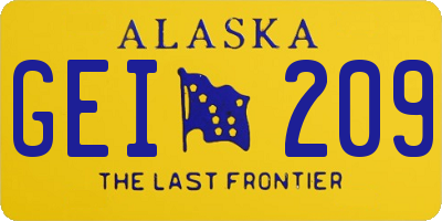 AK license plate GEI209