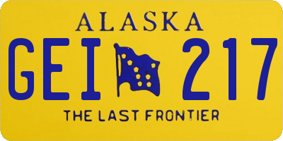 AK license plate GEI217