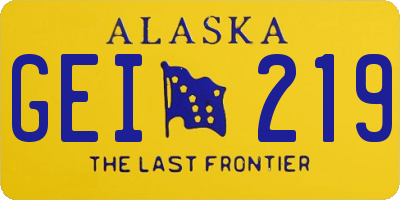 AK license plate GEI219
