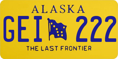AK license plate GEI222