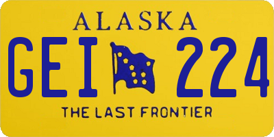 AK license plate GEI224