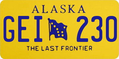 AK license plate GEI230