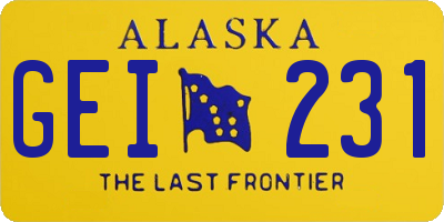 AK license plate GEI231