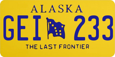 AK license plate GEI233
