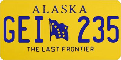 AK license plate GEI235