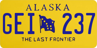 AK license plate GEI237