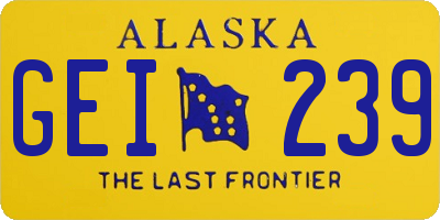 AK license plate GEI239