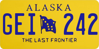 AK license plate GEI242