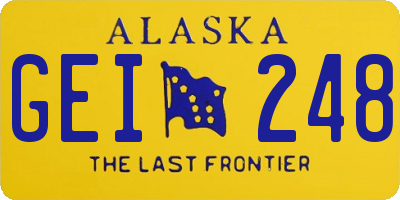 AK license plate GEI248