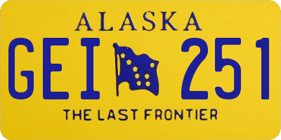 AK license plate GEI251