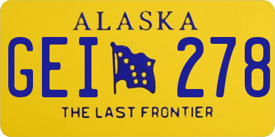 AK license plate GEI278