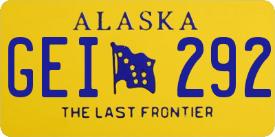 AK license plate GEI292