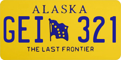 AK license plate GEI321