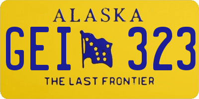 AK license plate GEI323