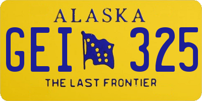 AK license plate GEI325