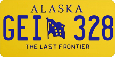 AK license plate GEI328