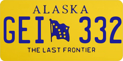 AK license plate GEI332