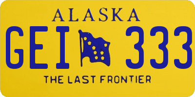 AK license plate GEI333