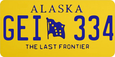 AK license plate GEI334