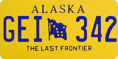 AK license plate GEI342